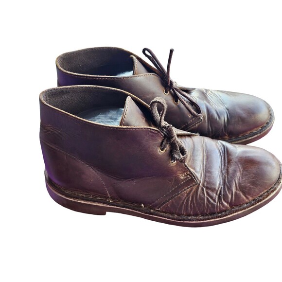 Clarks Men\'s Mid Boot Size 8 M Chukka Brown Leather Lace Up 1012  82266 main image 9